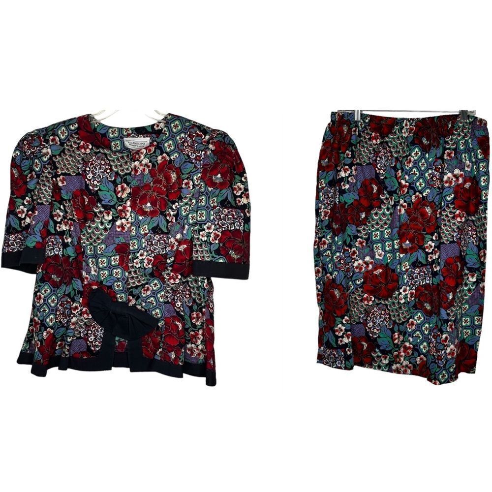 Vintage SL Fashions‎ Floral Skirt Set